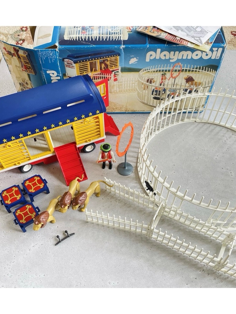 Playmobil 3727 Romani Circus Lion Tamers Set 1991 Vintage Incomplete